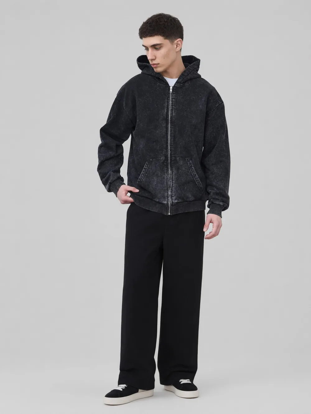 Худи на молнии Garment dyed · 380 г/м² — фото 4